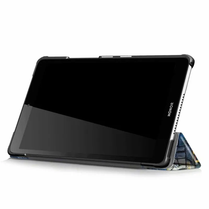 Тонкий чехол для huawei MediaPad T5 8 дюймов JDN2-W09/AL00 планшетный ПК для huawei Honor M5 lite 8,0 ''Модный чехол из искусственной кожи с рисунком