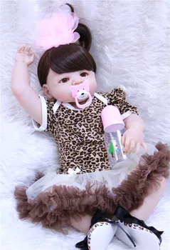 55cm Full Body Silicone Reborn Girl Baby Doll Toys Lifelike Baby-Reborn Doll Child Birthday Christmas bebe Gift reborn bonecas 55cm full silicone body rebirth crooked mouth doll simulation rebirth toddle baby doll toys children birthday presents