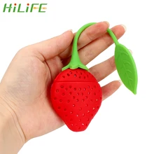 HILIFE высокотемпературное сопротивление ситечко для чайных листьев Фильтр Инструменты диффузор Травяные специи силиконовые клубники конфеты фильтр мешок