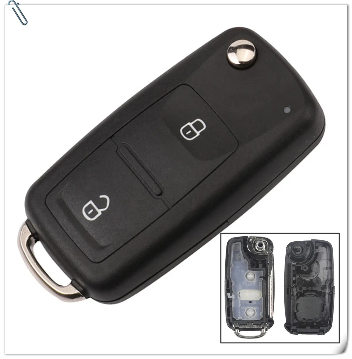 Keyforkess 30pcs Chiave Borsette per VW Tiguan Golf Sagitar Polo MK6 Touareg Remote 2/3/4 Button vibrazione Pieghevole Della Copertura Della Cassa Fob (202AD) - HTB1Vpr6ahD1gK0jSZFsq6zldVXaN