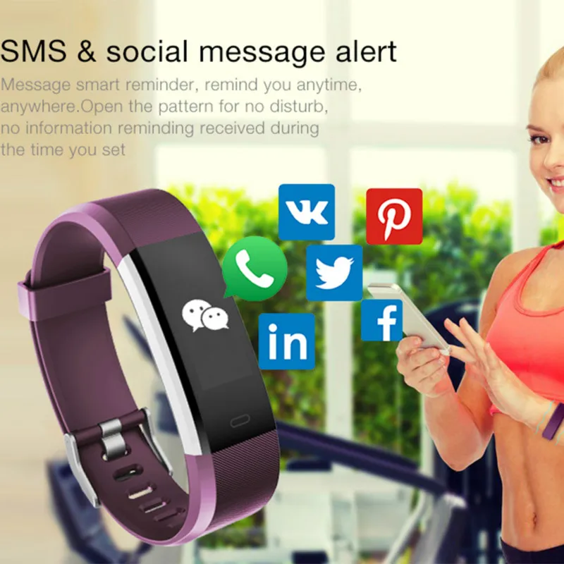  Smart Band Wristband Fitness Bracelet Heart Rate Tracker Blood Pressure Monitor Smartband Watch for Xiaomi SmartPhone | Электроника