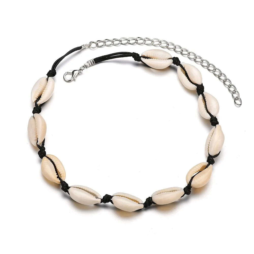 

fashion Bohemia style beach holiday women's natural shell rope chain handmade choker necklace pendant jewelry for girl and women