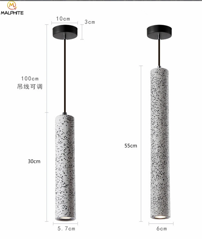 Новые Современные Мраморные подвесные светильники промышленные декоративные светильники бетонный цементный цилиндр труба подвесной светильник кафе бар подвесное освещение