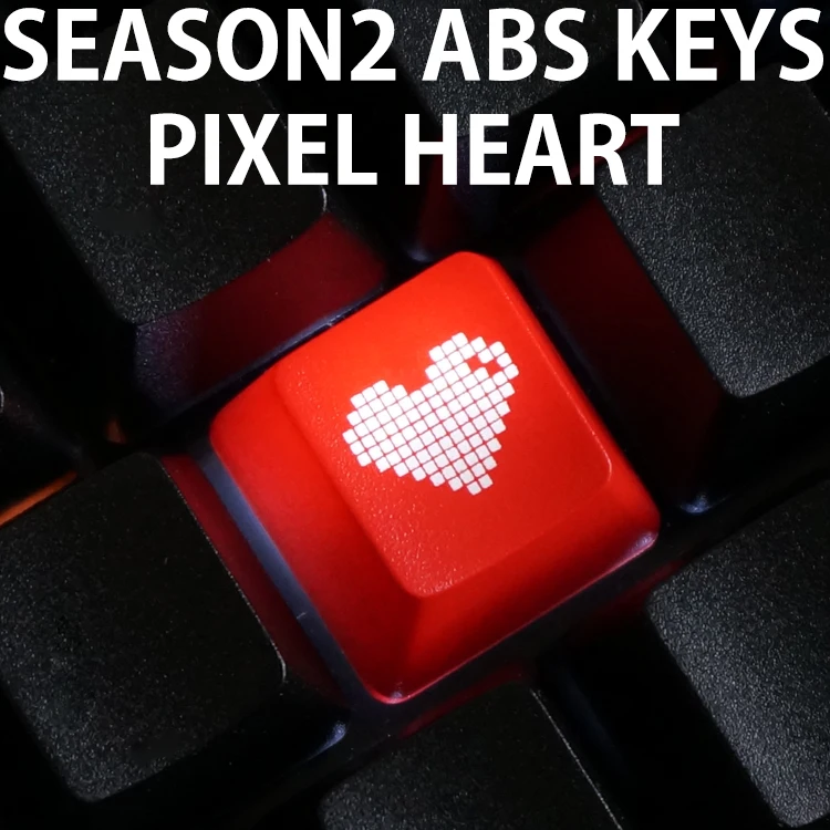 

Novelty Shine Through Keycaps ABS Etched, Shine-Through pixel heart black red custom mechanical keyboards light oem profile