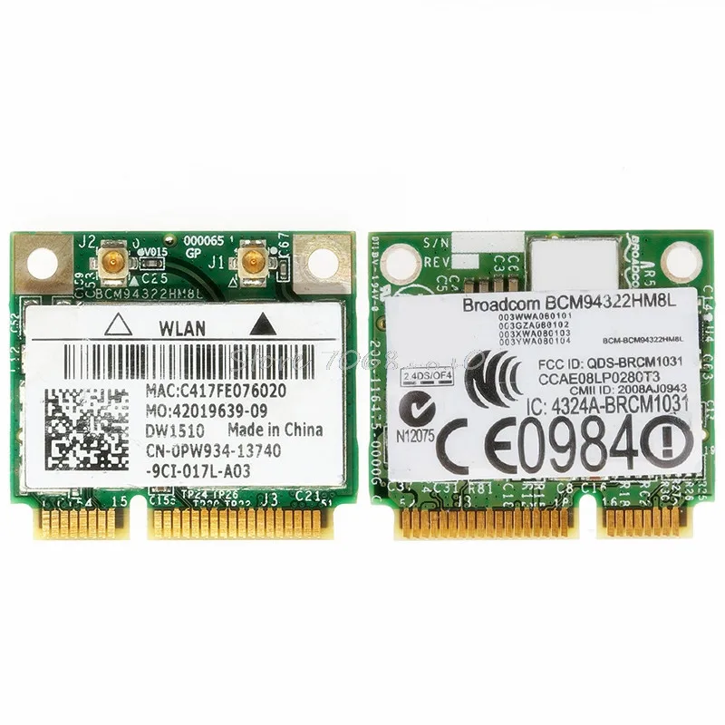 Мини PCIE BCM94322HM8L DW1510 Dual Band 300 м Беспроводной карты для DELL E4200 E5500 Прямая доставка