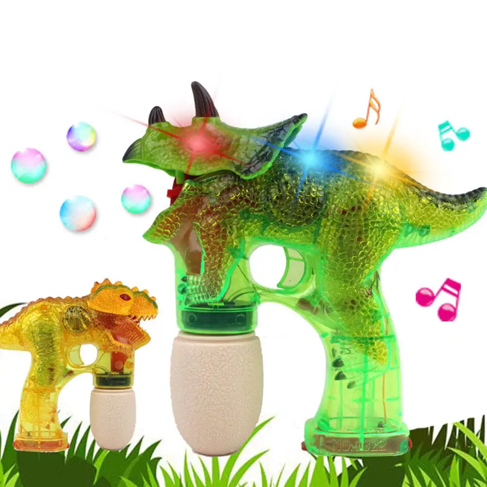 LeadingStar Children Dinosaur Bubble Maker Electric Bubble Gun with Music Light as Perfect Gift for Kids