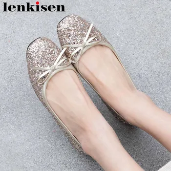 

2019 hot selling sequined studded ballet shoes simple style natural leather fairy beauty girls comfortable low heels flats L22