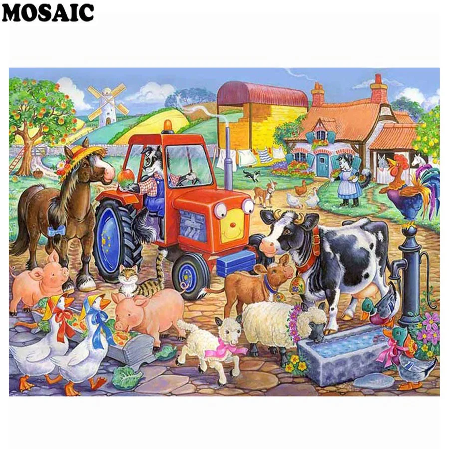Buy DIY,5D,farm,animal Diamond Embroidery Mosaic,Wall