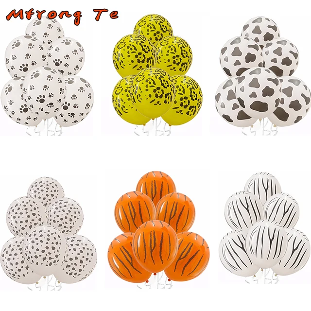 10pcs/lot 3.2g 12 Inch Animal Cow Tiger Leopard Zebra Paws Printed Round Latex Balloons party decor Kids Toys Thicken Globos