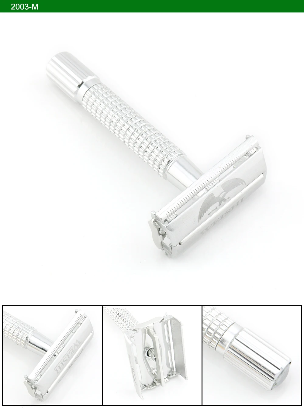 WEISHI Double Edge Butterfly Safety Razor 2003-M Серебристая бритвенная бритва низкая цена легкий вес 10 шт./лот/партия Новинка