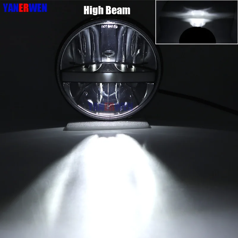 Мотоцикл черный Halo Angel Eye DRL светодиодный налобный фонарь для Softail Slim Fat Boy 7 дюймов H4 Светодиодный прожектор дальнего ближнего света