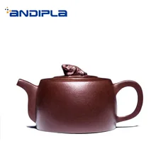 210 мл аутентичный китайский чайник для заварки чая Фиолетовый Глиняный заварочный чайник китайский чайный набор кунг-фу НЕОБРАБОТАННАЯ руда чайный набор из жаба бак искусство посуда для напитков пуэр чайник отправьте друзьям