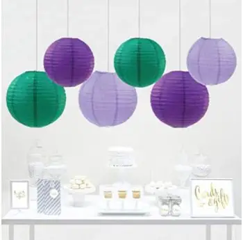 

Mermaid Party Decor/Under the Sea Party Supplies 12PCS Mixed Teal Lavender Purple Hanging Paper Lantern for Weddings Birthday