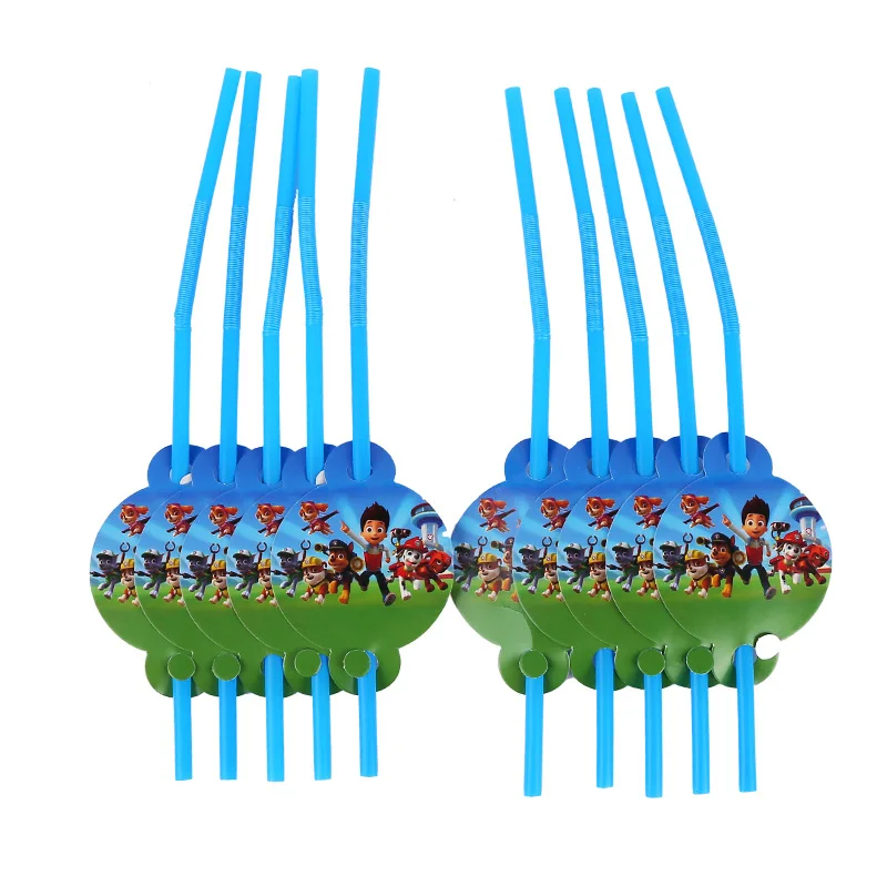  9/16/7 pcs PAW Patrol Tableware set Disposable Cups Mugs Cup knife Fork Spoon Puppy Theme Party For