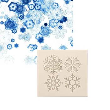 

Christmas decorations snowflake chocolate Party DIY fondant baking cooking cake decorating tools silicone 3D mold