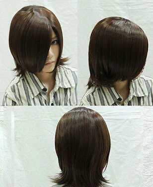 Free Shipping&gt&gt&gt New Cosplay Short Straight Dark Brown Women's Full Wig |