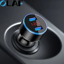 Автомобильное зарядное устройство OLAF 3.1A с двумя usb-портами, светодиодный дисплей, универсальное автомобильное зарядное устройство для телефона samsung, iPhone, huawei, автомобильное зарядное устройство для мобильного телефона