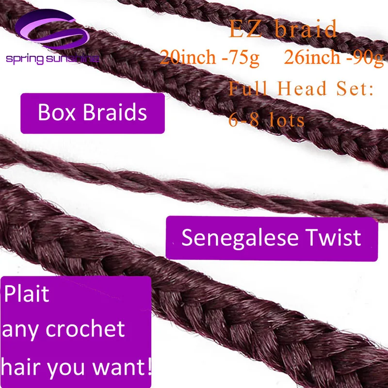 Spring sunshine Crochet Hair 26 inch Easy Jumbo Braids Hair Ombre Braiding Hair Synthetic Extension Low Temperature Fiber
