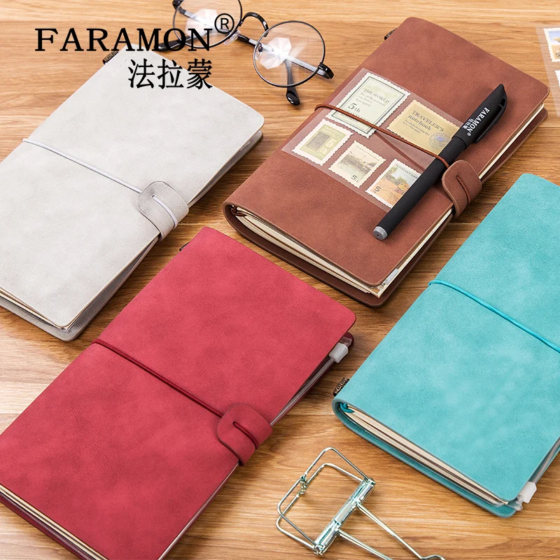 FARAMON Travel Notebook Portable Notebook Student Checkered Notepad Account Book 1PCS