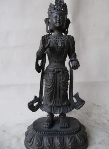 

003837 Tibet Buddhism pure bronze Maitreya Bodhisattva Kwan-Yin Guan Yin buddha Statue