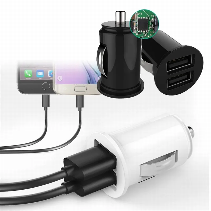 Автомобильное зарядное устройство с двумя usb-портами, Мини Автомобильное зарядное устройство для смартфона, зарядный адаптер для iPhone 6S 7 8 X Plus samsung S6 S7 S8 S9 Redmi 3S 4A 4X