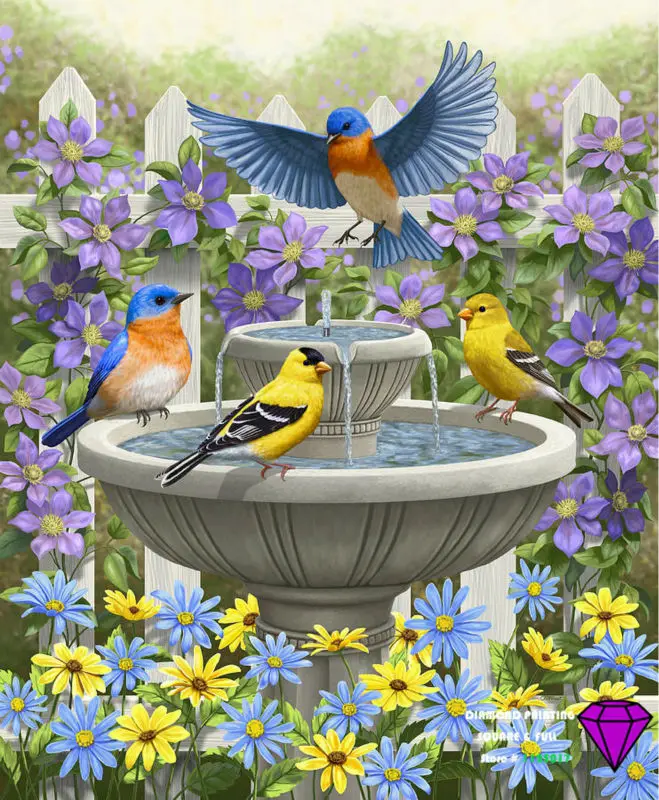 

3D DIY Diamond Painting Square Rhinestone Pasting Living Decorative Painting Diamond Embroidery Mosaic Flower & Bird Needlework