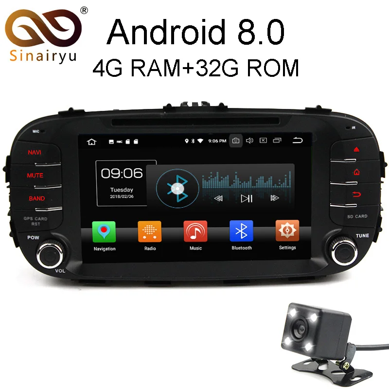 

1024*600 4GB RAM Octa Core Android 8.0 Car DVD Radio Player Fit Kia Soul 2014 2015 2016 Multimedia TV GPS Navigation 4G Network