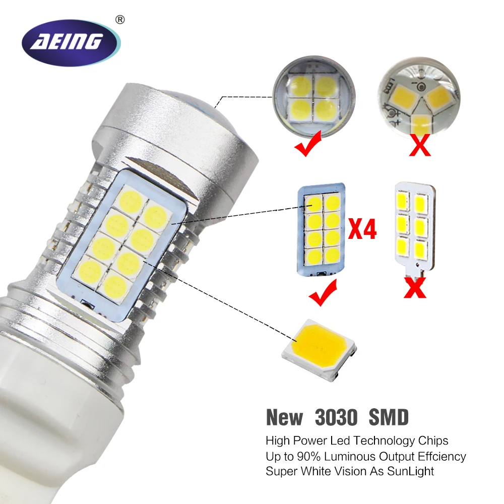 AEING 2 шт. 36SMD 1157 BAY15D P21/5 Вт 1156 Ba15s P21W T20 7440 7443 светодиодный фонарь тормоза/заднего хода/упаковки/указателя поворота лампы