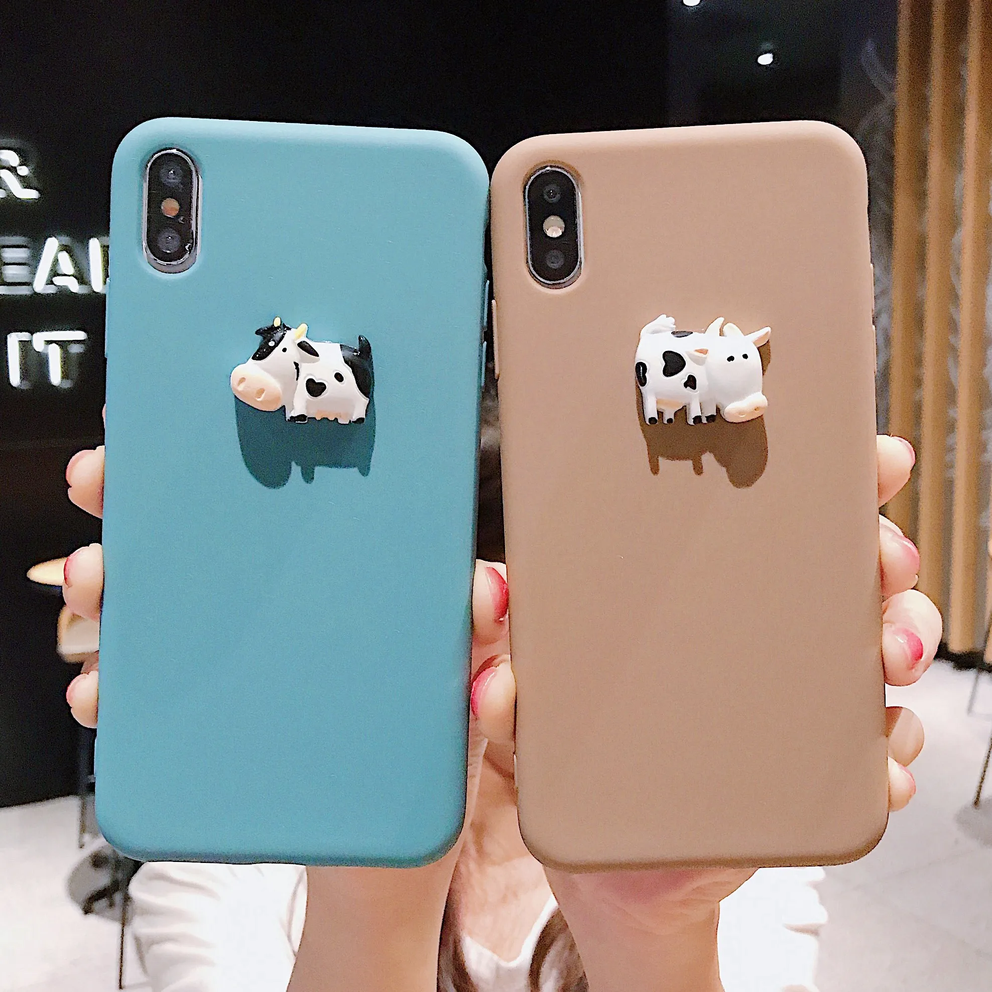 3D чехол для телефона с рисунком коровы iPhone 6 6S 7 8 Plus силиконовый XS Max X XR Fundas Etui |