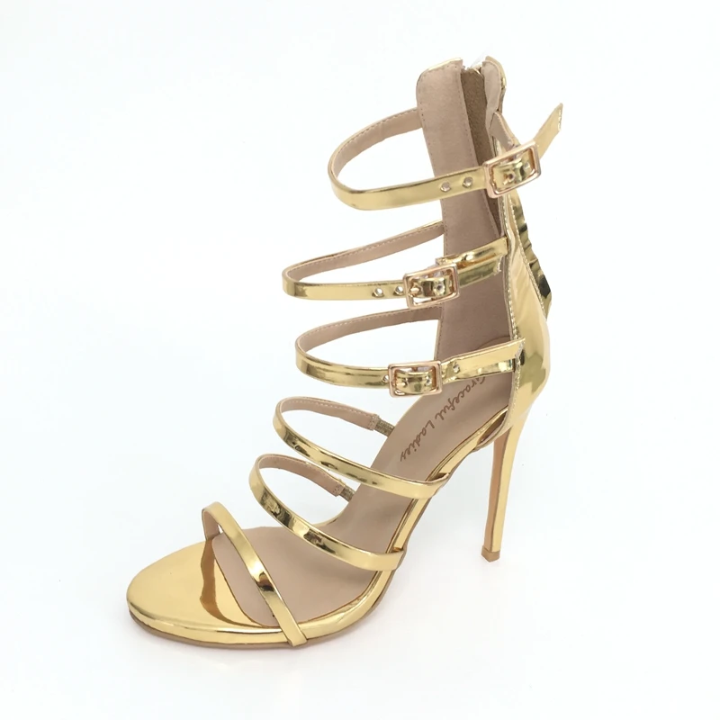 Gold Women Shoe In Yellow Shoes Women Open Toes Sandals Vintage Bling ...