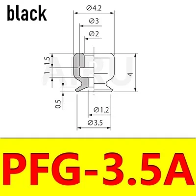 CONVUM PFG серии МАНИПУЛЯТОР вакуумных присосках промашленные пневматические детали сильный силикагель насадка PFG-2A PFG-1.5A PFG-3.5A - Цвет: PFG-3.5A black