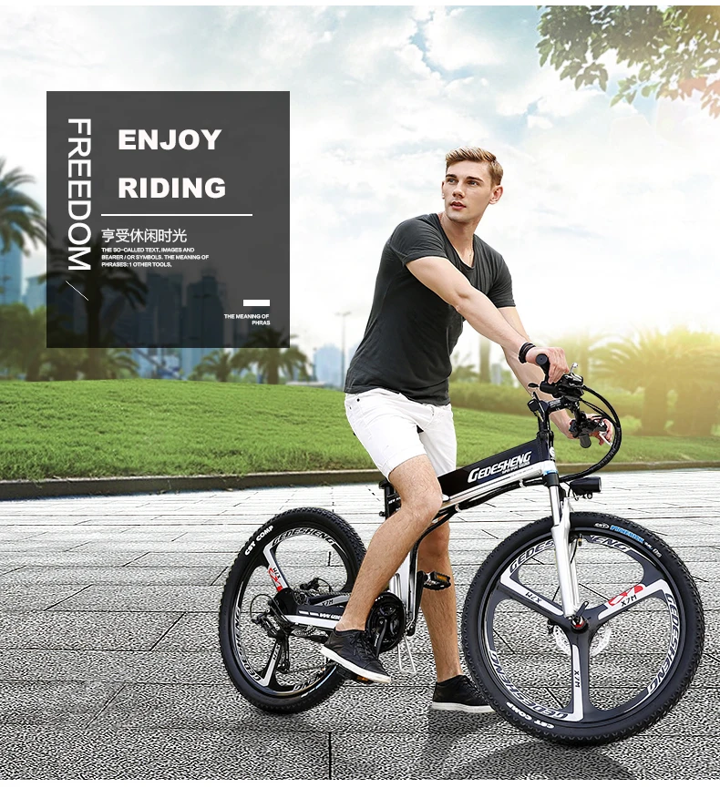 Excellent 26 Electric bicycle 48v hidden lithium battery 400W MTB ebike high speed motor  ABS brake Fold Electric mountain bike transporta 1