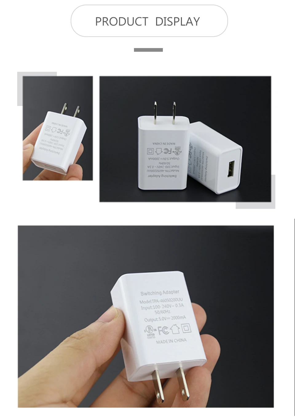 US Adapter 5V2A Fast Charging Conversion plug One USB Phone Charging Wall Charger Travel in USA Japan Thailand Canada Colombia (10)