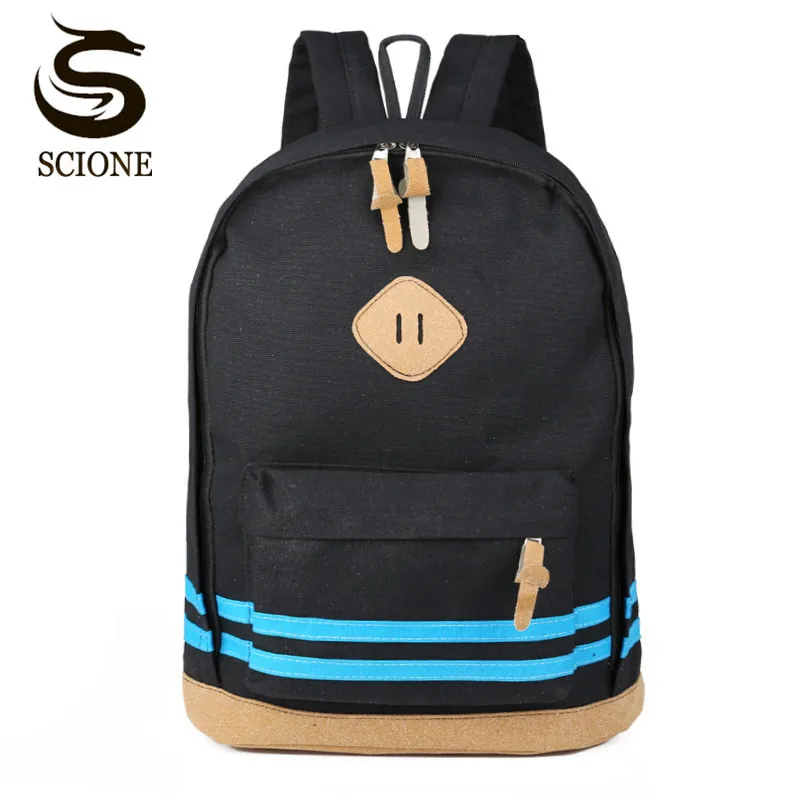 New Fashion Striped Schoolbag Men Women Canvas Backpack Middle School Bag for Teenager Girl Boy Student Bookbag Mochila Rucksack bookbags-for-girls