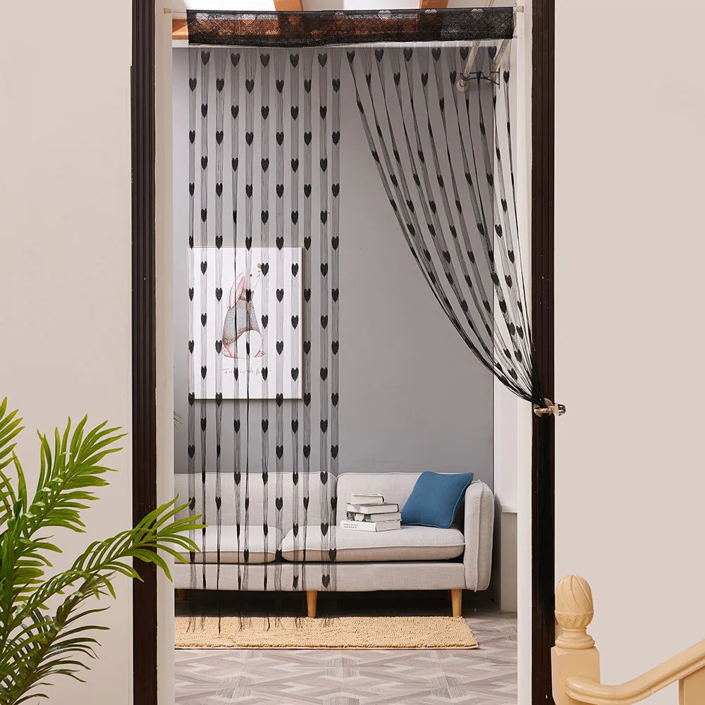 

50cmx200cm Heart String Curtain Window Door Balcony Home Decoration Decorative Curtain for Living Room Bedroom B1