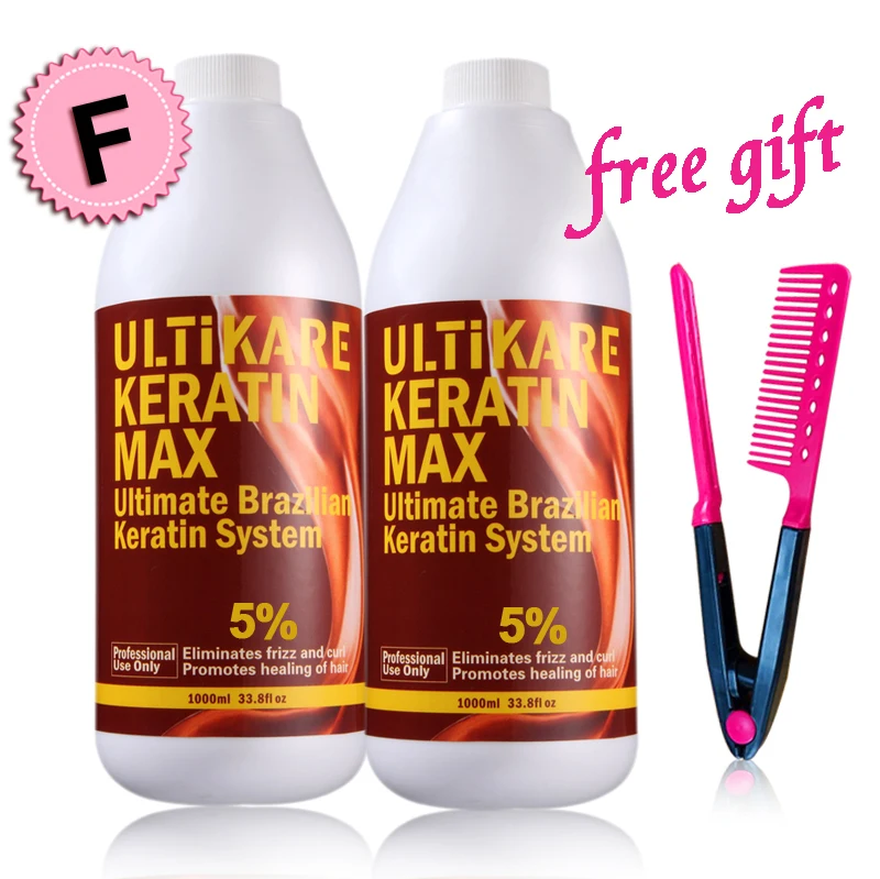 

2pcs FREE Formaldehyde Brazilian Keratin Treatment DIY At Home Straightening and Repair Your Hair With Free Gifts