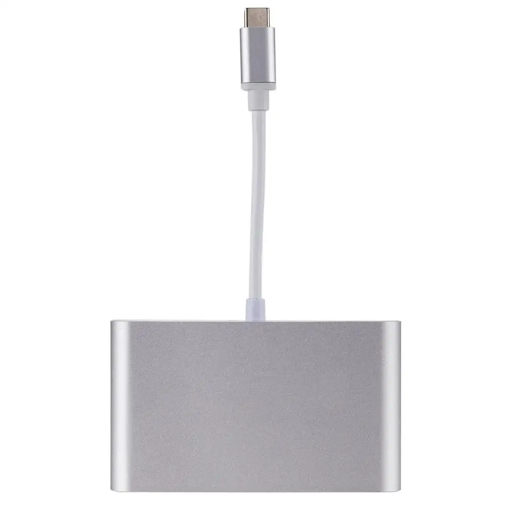 

USB C to HDMI 4K RJ45 Type-C Gigabit Ethernet USB 3.1 Type C Hub Silver Adapter