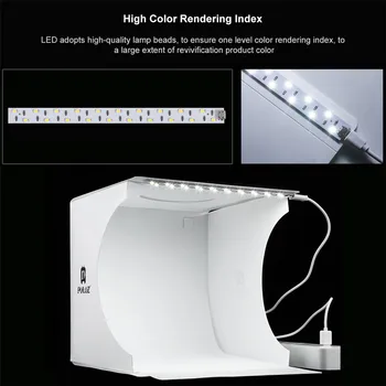 

PULUZ USB LED Panels Folding Portable Photo Video Box Lighting Studio Shooting Tent Box Kit Diffuse Studio Softbox 20CM-lightbox