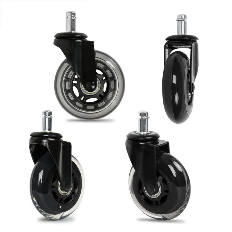 5Pcs 2 5Inch PU Furniture Casters 360 Degree Swivel Mute For Office Computer Chair Adjustable Rolling