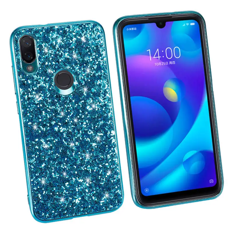 Чехол для телефона Xiaomi Mi Play силиконовый чехол с блестками и кристаллами мягкий из