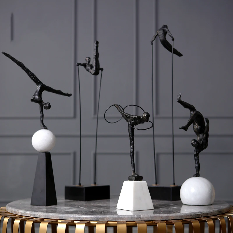 

Luxurious Gymnastics Characters Art Statue Sculpture Resin Home Decor Accessories Living Room Or Bedroom Ornaments Marble Gifts