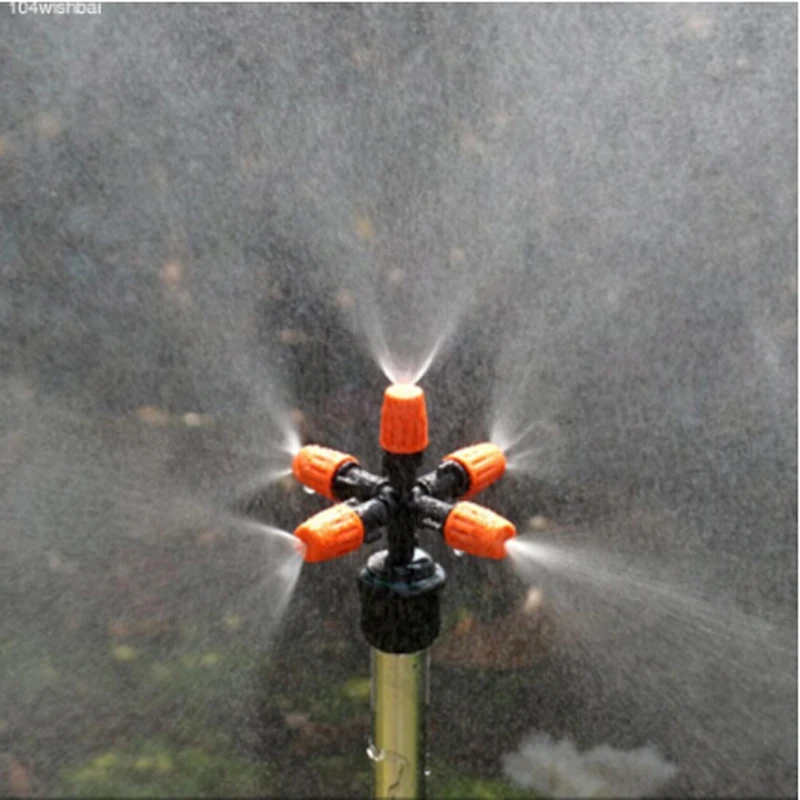 

1PC Plastic 5-head Micro Irrigation System Fog Mist Cooling Nozzle Garden Greenhouse Closable Automatic Spray Mist Nozzle 993484