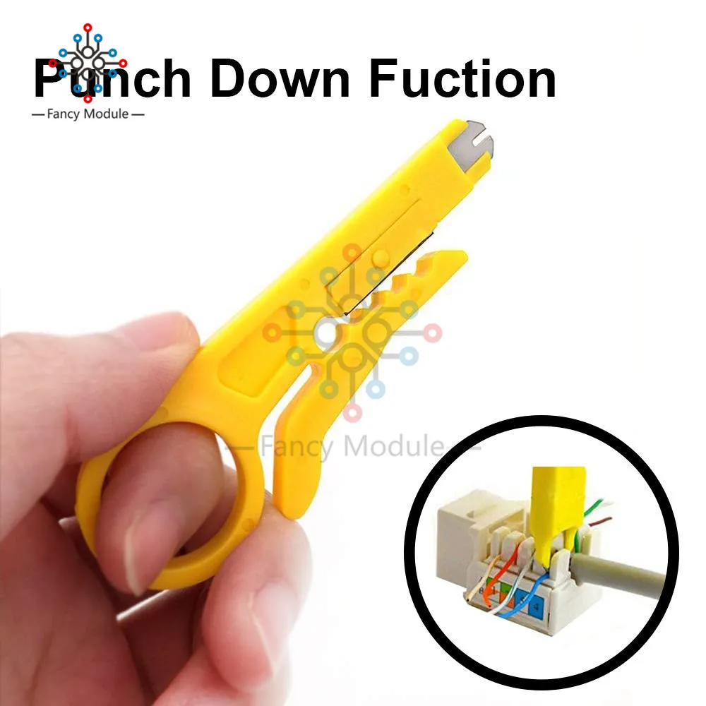 Mini Wire Stripper Impact Punch Down Tool for RJ45 Cat5 Network Cable Stripping Tool 5 Piece Mini Wire Stripper Impact Punch Down Tool for RJ45 Cat5 Network Cable Stripping Tool 5 Piece
