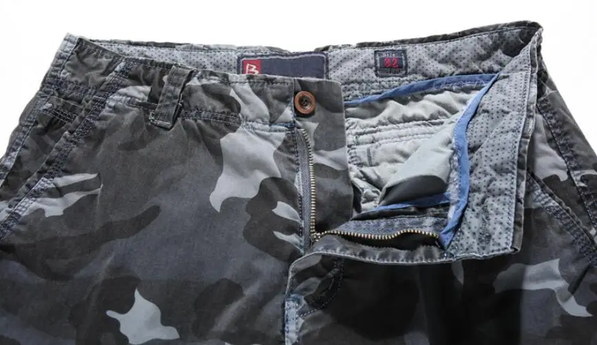 Мужские повседневные шорты камуфляжные свободные мужские шорты Карго большой размер мульти-карман военные Короткие штаны комбинезоны