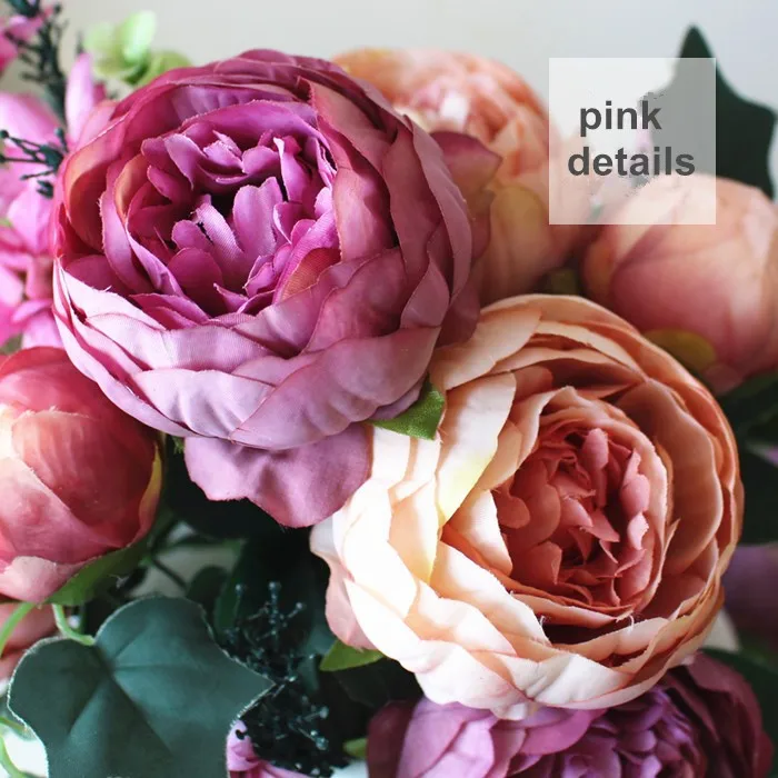 artificial silk flowers European 1 Bouquet Peony (11)