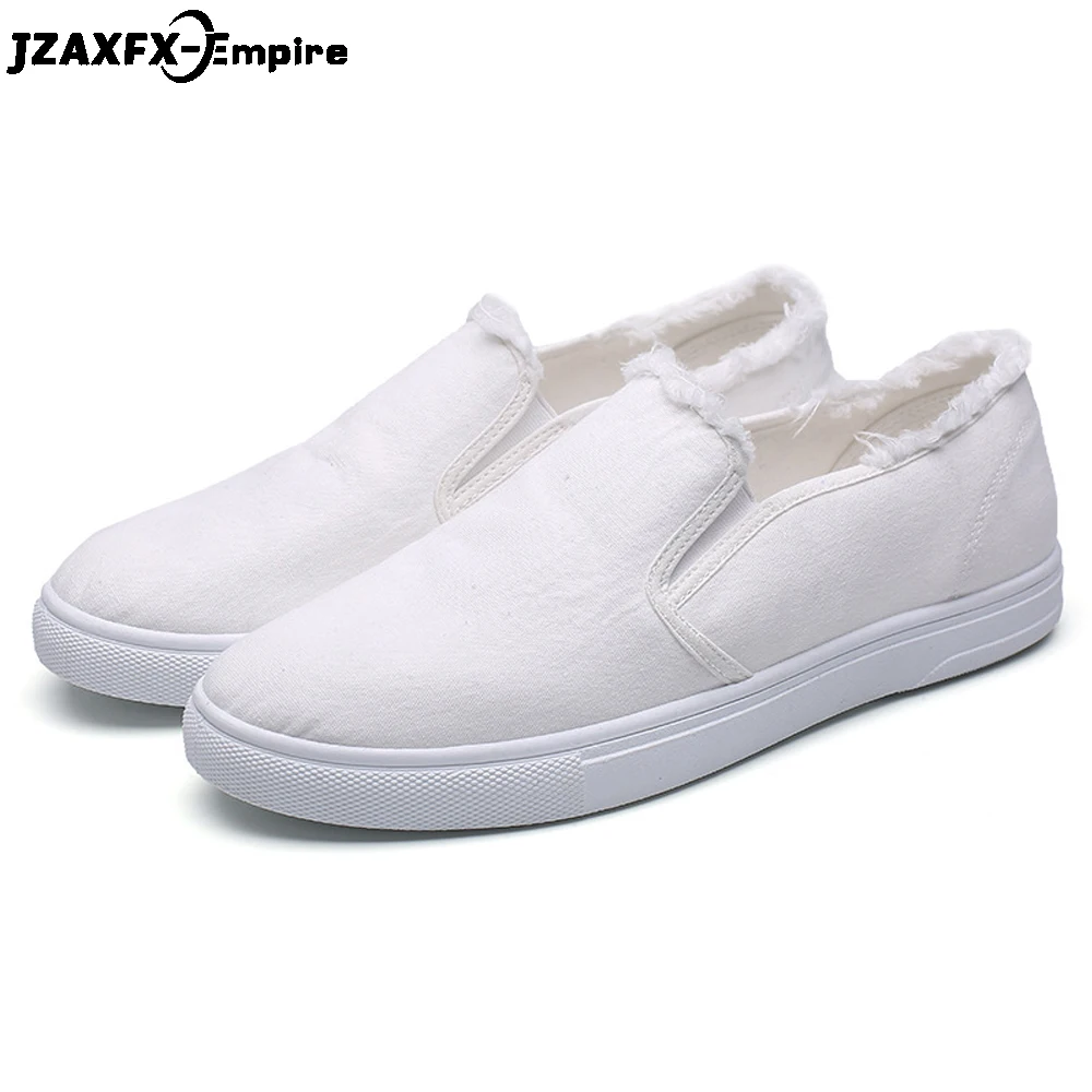 

New Arrivla Men Slip On Flat Shoes Solid Color Canvas Shoes For Men Top Quality Loafers Boat Shoes tenis masculino adulto