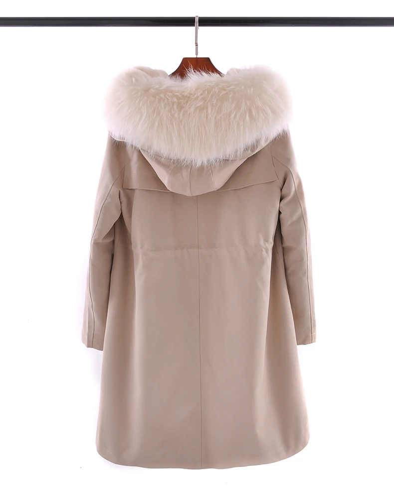 Perfect 2019 Fur Parka Real Rex Rabbit Fur Lining Removable With Big Raccoon Fur Hooded Long Sleeve 8