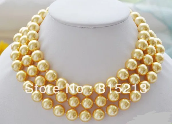 

ddh00334 50" 12mm golden round SOUTH SEA SHELL PEARL NECKLACE 28% Discount