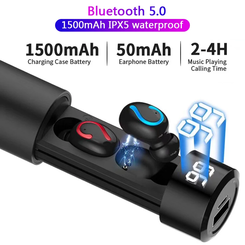 Новые беспроводные наушники TWS 5 0 Bluetooth спортивные 3D стерео гарнитура для телефона iPhone Xiaomi|Наушники и