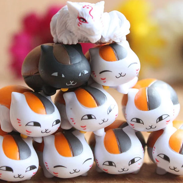 10 шт./лот 3 5 см аниме Natsume Nyanko сенсей Кот ПВХ Фигурки Модель Детские игрушки